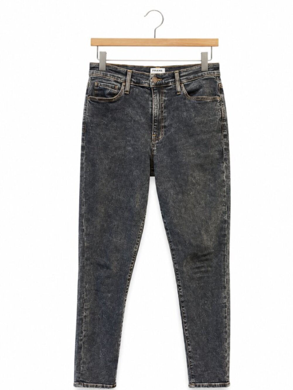 FRAME Le High Skinny Jeans Size 30 Dark Trumbull Wash Acid Wash High Rise Denim